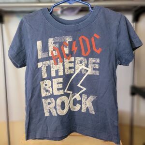 Rockware AC DC Let There Be Rock Graphic Tee Navy Short Sleeve Toddler - Size 4T